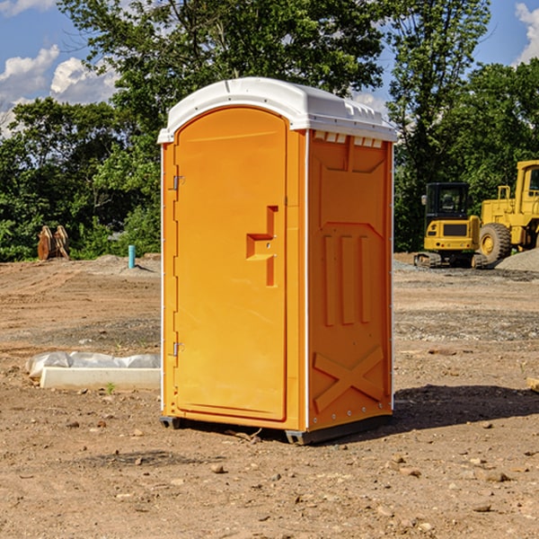 how often are the portable restrooms cleaned and serviced during a rental period in Triumph IL